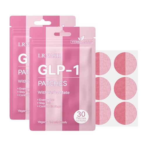 LRNASH GLP-1 Patches with Yerba Mate for Men and Women – 2 Count (Pack of 30)| 60 Days Supply