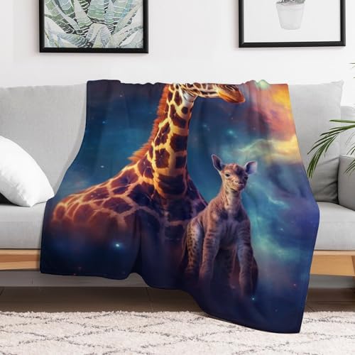 Manta de franela con estampado de jirafa para tardes de películas en el sofá 3