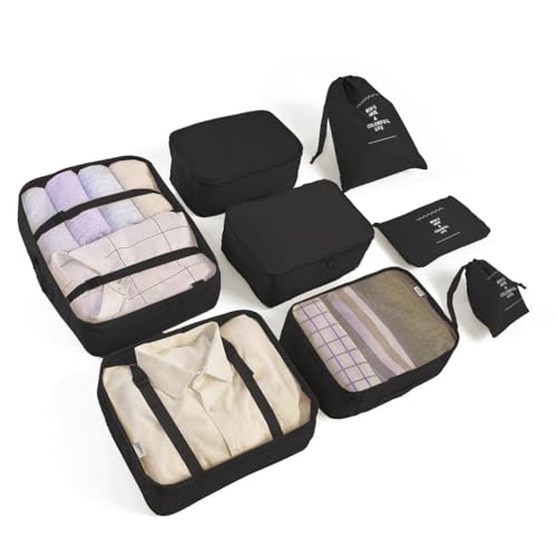 Best Luggage for a Week in Europe: Top Carry-Ons and Backpacks Reviewed 5 8 Set Packing Cubes for Suitcases Travel Luggage Packing Organizers,Travel Essentials Accessories Luggage Organizer with Shoe Bag Tioletry/Laundry Bag(Black)