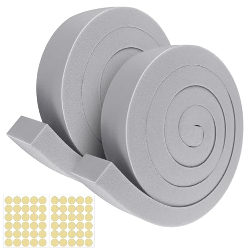 FoamJoy AC Window Seal Kit with Adhesive - 2Pcs Gray Foam Insulation Strips 2'x1'x6.5Ft,Air Conditioner Foam for Window Units, Energy Saving & Dustproof