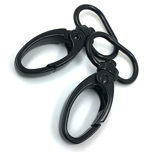 YIXI-SBest 15 Pcs 20mm Inside Diameter Oval Ring Lobster Clasp Claw Swivel for Strap Push Gate Lobster Clasps Hooks Swivel Snap Fashion Clips (3/4 inch, Electrophoresis Black)