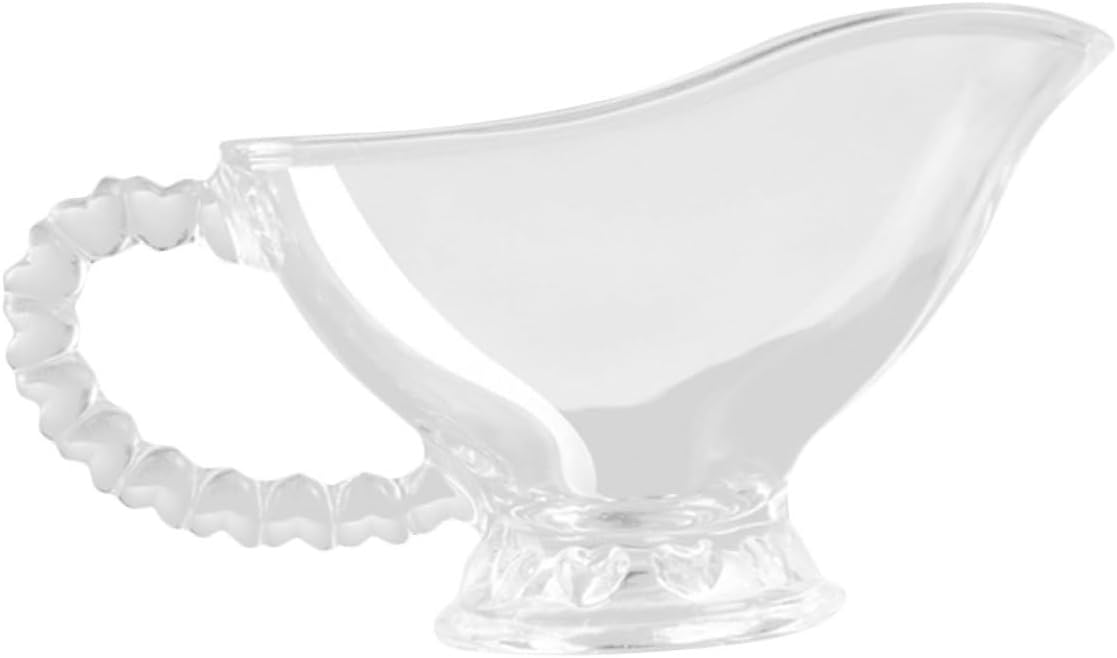 Glass Sauce Boat Comfortable Handle Multi-purpose Condiment Bowl for Salads Gravy Milk Cafe Use