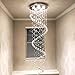 SEFINN FOUR 87-in Chandelier for High Ceiling, 6-Light Crystal Chandelier Spiral Design, Large Modern Ceiling Light for Stairs, Foyers, Living Rooms, Video Availablle for Easy Installation