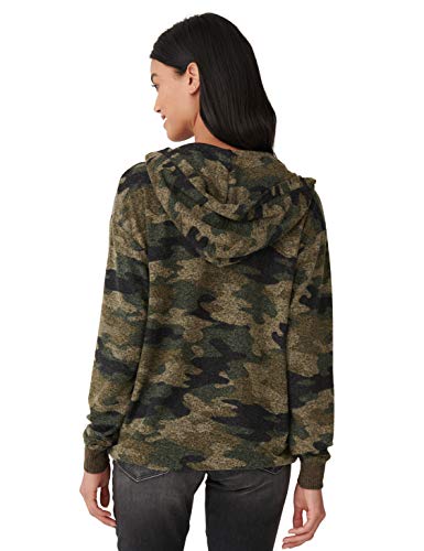 Lucky Brand Womens Long Sleeve Cloud Jersey Camo Hoodie Sweater Hooded Sweatshirt, Green Multi, X-Small Us #TOP1