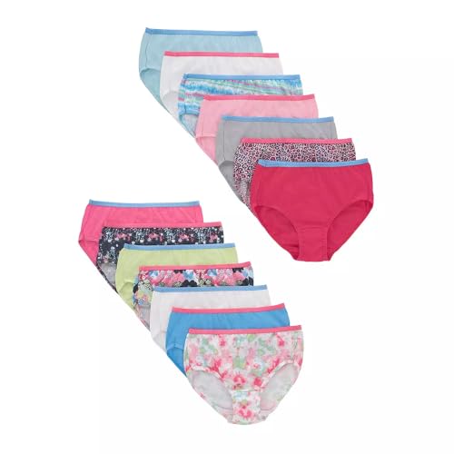 Hanes Girls Fashion Briefs 14-Pack, 10, Assorted