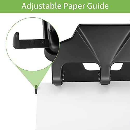 image for AFMAT HP14 Heavy Duty 3 Hole Punch, 40-Sheet Three Hole Punch, 50% Red