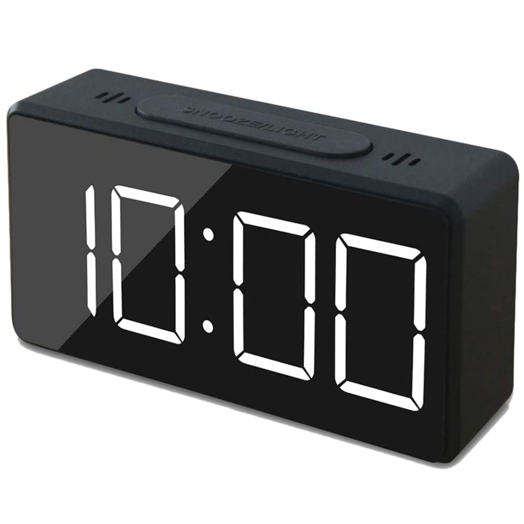 Small Mini Digital Alarm Clock for Travel with Led Time or Temperature Display Snooze Adjustable Brightness