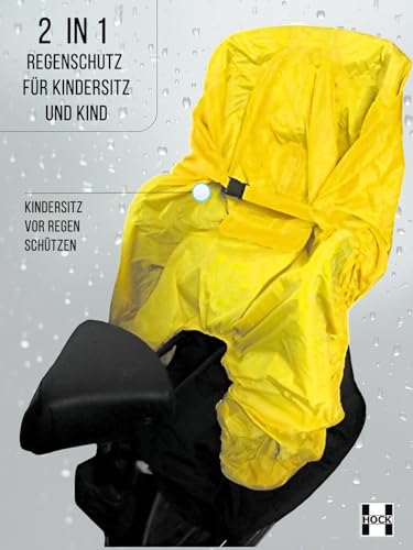 HOCK Rain Cover for Bicycle Child Seat, 2-in-1 Weather Protection Cover for Kids Bike Seat - Image 2
