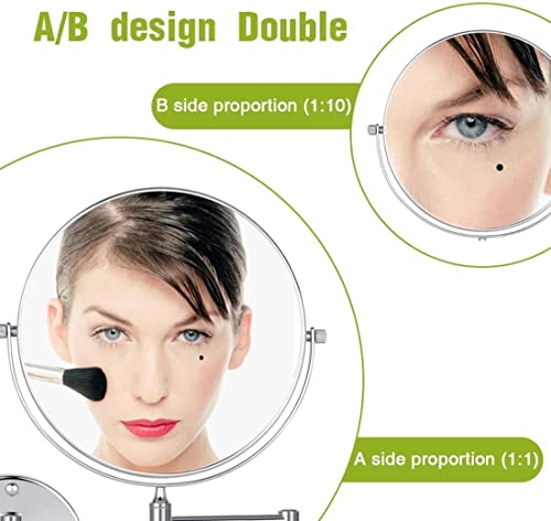 Miroir de maquillage grossissant double face pivotant éclairé LED - 4