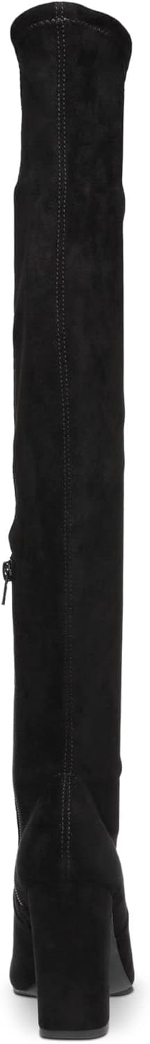 Wild Pair Womens Bravy Microsuede Over-The-Knee Boots Black 8 Medium (B,M)
