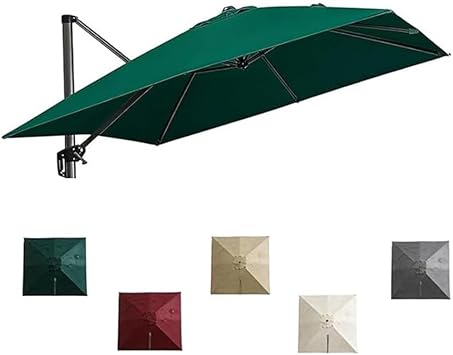 Square Replacement Canopy For Cantilever Umbrella 8'x8' Patio Umbrella Top Cover 8 Ribs Outdoor Market Parasol Replacement Cloth(Green,2.5x2.5m/8x8ft)