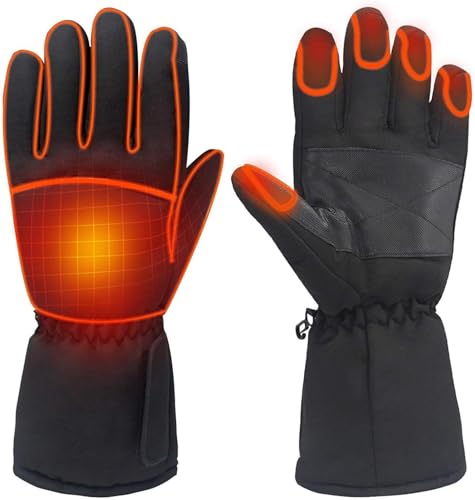 Guantes calefactables para Mujeres y Hombres, Guantes térmicos Impermeables de Invierno, Guantes de Mano cálidos con Pantalla táctil para Deportes al Aire Libre, Camping, Senderismo, esquí,