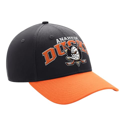 G-III Sports NHL Men's Curved Starfit Snapback Hat (US, Alpha, One Size, Anaheim Ducks - Black)