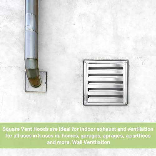 DTLLCZP Lüftungsgitter 125mm Edelstahl aus 304 mit Insektenschutzgitter, Festen Lamellen - Optimaler Luftstrom. Optimal für Außenwandmontage von Lüftungsanlagen und Dunstabzugshauben