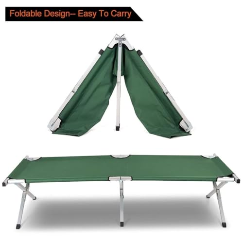 Image of Heavy Duty Lightweight Folding Camping Cot Bed| Portαble Beαch Bed Cot, for Home, Office, Lawn, Picnic, Cαmping, Trαvel (B1)