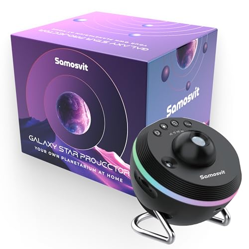 Image of Samosvit 4K Home Planetarium Galaxy Projector for Bedroom - LED Sky Galaxy Night Light Star Planet for Kids - Meteor Effect Ceiling Lights Projector with One Replaceable Moon Nebula - Gift for Kids