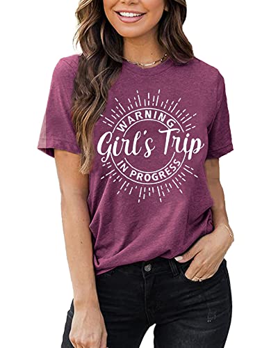 Women Vacation Tank Tops Summer Warning Girls Trip in Progress Shirts Letter Printed Graphic Sleeveless Tee2