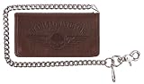 Harley-Davidson Mens American Bison Skull Biker Bifold Tall Wallet US1660L-BROWN