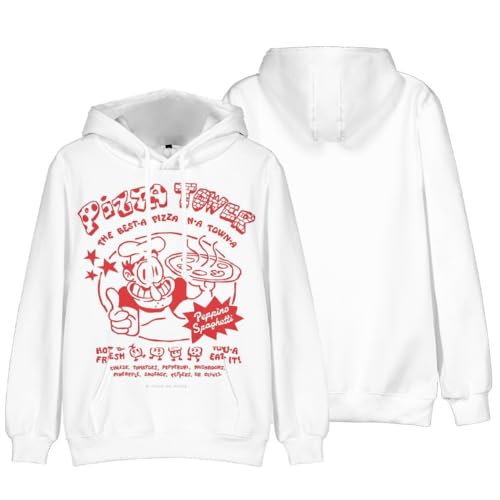 jtqdekfa Pizza Tower Game Hoodie - Men's Casual Pullover Sweatshirt
