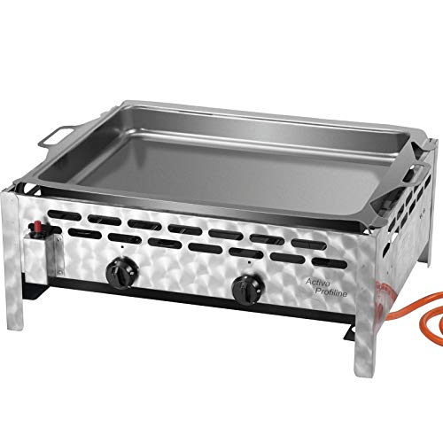 Preisvergleich Produktbild Activa 2-flammiger Gastrobräter mit Stahlpfanne, Silber