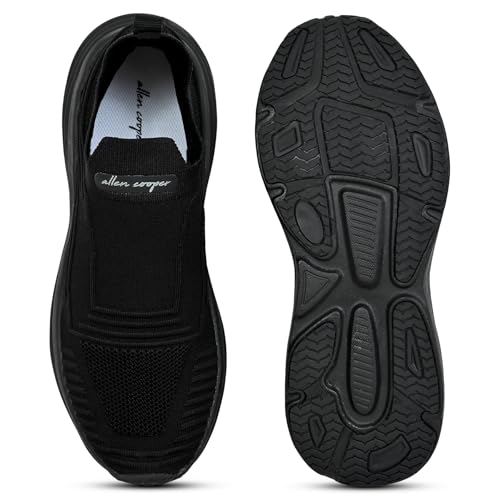 Image of Allen Cooper Training,Atheletic,Gym,Sports Comfortable Extra Max Cusion with Memory Foam Insole,Anti Skid Tech Grip Walking Shoes for Men(06202 Black /Grey-Sizes 6,7,8,9,10)