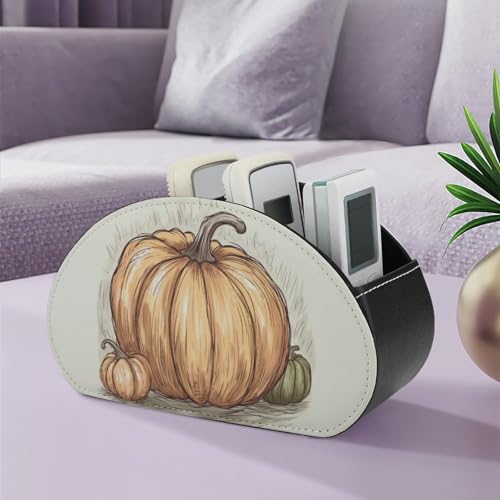 Organiseur de télécommande fini cuir PU de la collection Pumpkin Sketch