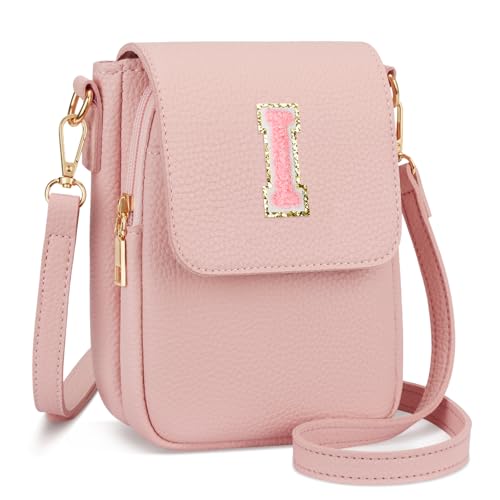 Image of Gift for Girls Small Initial Crossbody Bag for Teens Vegan Leather Cell Phone Kids Purse