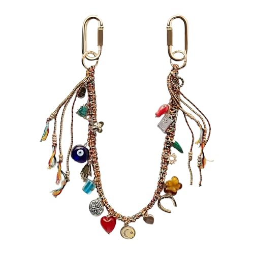 LSBDJDL Chain Beaded Rope Braided Keychain for Handbag Purse Backpack Accessories for Bag Purse Accessories for Women