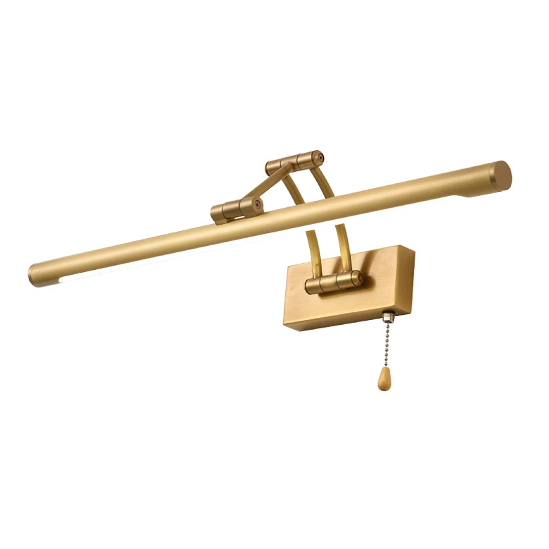 7W LED Lampe Miroir Salle de Bain avec Interrupteur Applique Murale Coiffeuse Laiton Vintage Etanche Lampe de Miroir Maquillage Bras Réglables et Pliables,4000K,560lm,35cm,Laiton