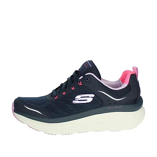 Skechers D'lux Walker-Infinite Motion, Scarpa sportiva da donna, Blu navy/rosa acceso., 36 EU