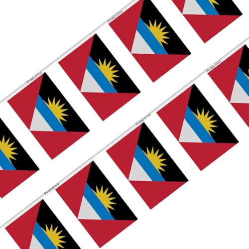 Guirlande drapeau Antigua-et-Barbuda 14x21cm en lot de 100 pièces pour décoration