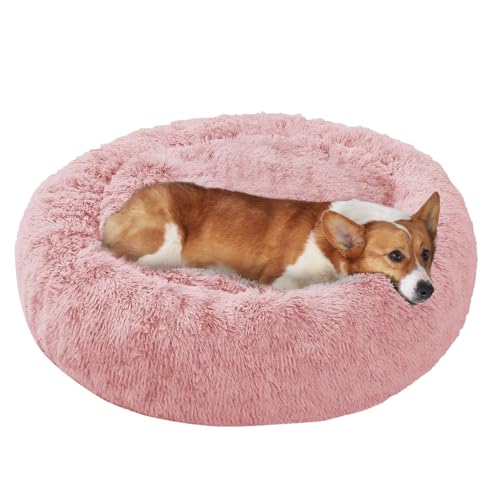 Image of JOLLYVOGUE Dog Bed, Calming Anti-Anxiety Large Dog Bed, Fluffy Donut Cushion for Medium and Large Pets (27 inch /30 inch /36 inch)