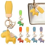 [BOBOGOJP] 勝馬銭運 開運 キーホルダー おしゃれ 皮革 馬のチャーム バッグチャーム 動物 ロデオチャーム 大人可愛い アクセサリー 車のキーホルダー キャリーケース 鞄に付ける為 縁起物 ギフト 財布 年賀状 プレゼント