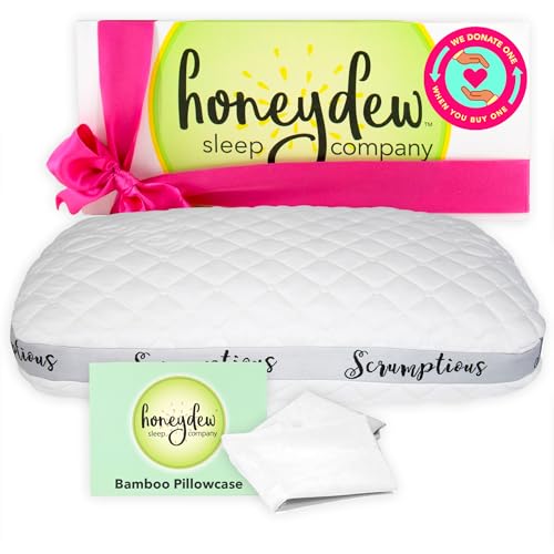 Image of Honeydew Classic Scrumptious Pillow - Made in USA with Cooling Copper Gel Fill - Adjustable Bed Pillow for Back & Stomach Sleepers with Neck and Shoulder Pain, Quick Pain Relief (Queen Size)