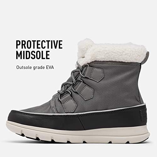 Sorel Women's Faux Fur Collar Snow Boot, Grey Quarry, 8 | Image 3