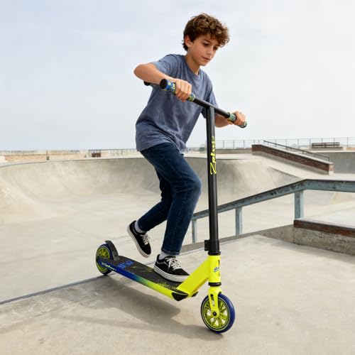Zplus Pro Scooter - Stunt Trick Beginner to Advanced Freestyle Street Pro Scooter for Kids Ages 8 and Up, Teens and Adults(Fluorescent Green/Blue) by zplus - Image 5