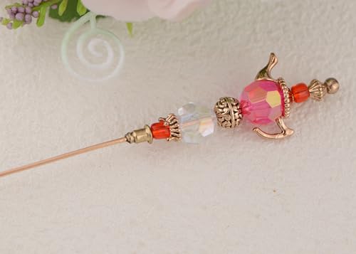 Image of Alilang Gold Magic Lamp Hat Pin Retro Long Handle Hat and Lapel Pins with Flexible Bendable Design on Hats, Scarves, and Suits