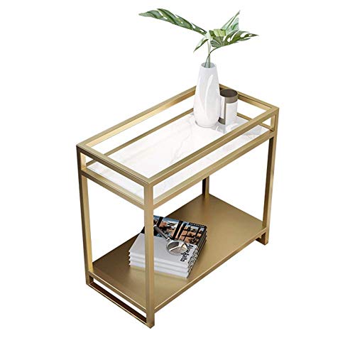 Bout de canapé en marbre noir double couche pour optimiser les petits salons - 2