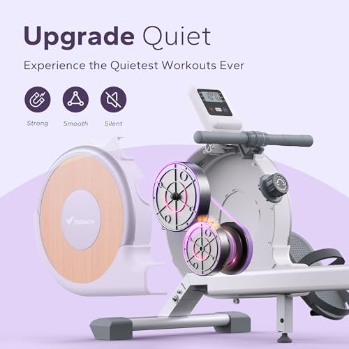 MERACH Rowing Machines for Home, Magnetic Rowing Machine with 16 Levels, Rower Machine of Quiet Resistance, Dual Slide Rail with Max 350lbs Weight Capacity, App Compatible - Image 3