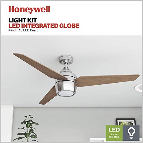 Honeywell 50604-01 Eamon Modern Ceiling Fan, Remote Control, Led, 52 Inches, Brushed Nickel #TOP4