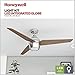 Honeywell Ceiling Fans Eamon Modern 52 Inch Ceiling Fan with Light, Remote Control Fan, LED Indoor Fan with 3 Blades, Brown Maple and Black Blade Finish Options, Brushed Nickel (50604-01)