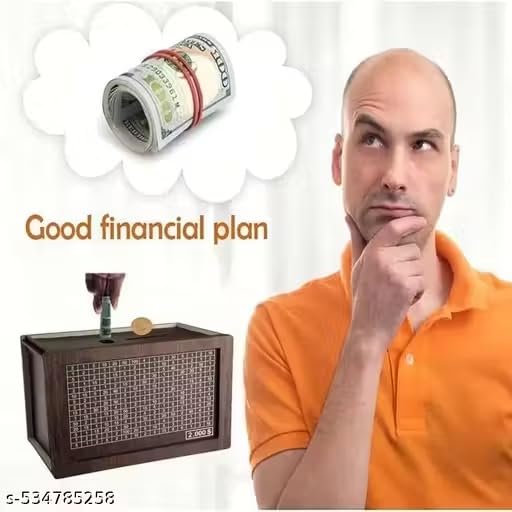 Image of 50,000 Savings Challenge Wooden Money Frame | Money Saving Box with Tracker | Motivational Piggy Bank for Home & Office Design 01