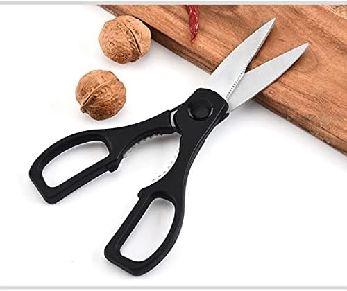Craft Scissors Straight Scissors, Suitable for Deal with Fish and Cutting Chicken Bones in The Kitchen, Stainless Steel Material, Black Comfortable Handle Scissors