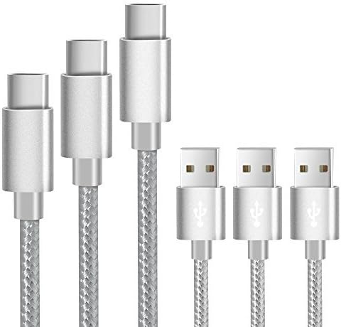 USB Type C Cable, BRG USB C Cable (USB 2.0) 3 Pack (1ft,4ft,6ft) Nylon Braided USB C to USB AFast Charger Cord Compatible Samsung Galaxy S9 8Plus Note9 8, LG V20, Moto Z2