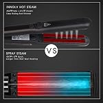 DORISILK Steam Straightener for Hair, Professional Steam Flat Iron Salon Ceramic Tourmaline Vapor Steam Ionic Straightening Iron 2 in 1 Hair Straightener and Curler Dual Voltage Adjustable Temp