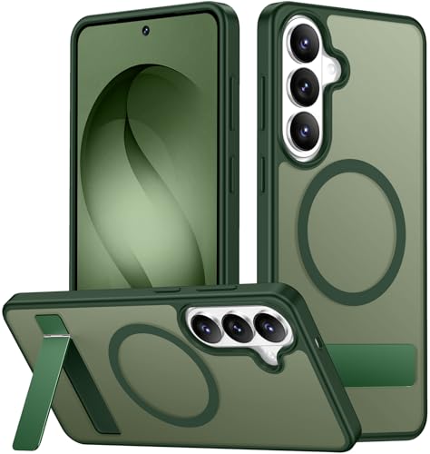 Image of SPIDERCASE Magnetic for Samsung Galaxy S26 Case, [3 Stand Ways][ Military Grade Drop Protection] with Invisible Stand Shockproof Slim Case for Samsung Galaxy S26 6.3 inch, Green
