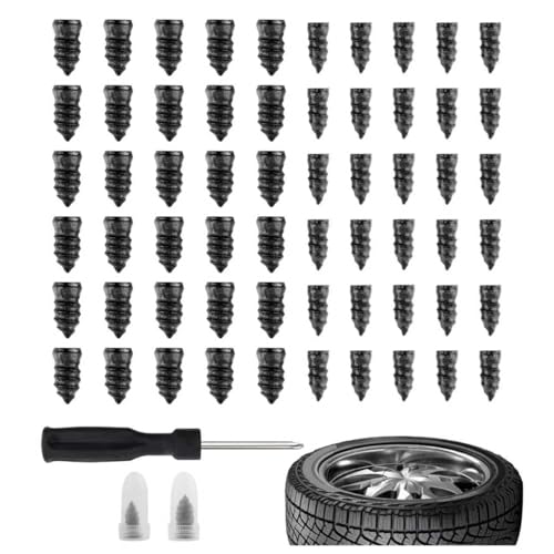 carleef 60PCS Tire Repair Rubber Nail,Vacuum Tire Repair Screws for