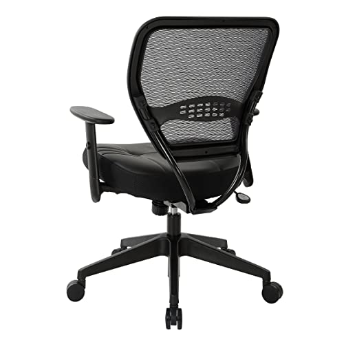 Space Seating 57 Series Professional Dark Air Grid Back Manager's Adjustable Office Chair with Built-in Lumbar Support and Padded Seat, Black Bonded Leather by Space Seating - Image 5