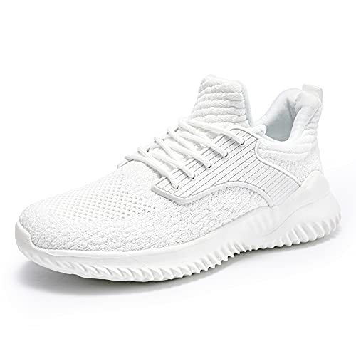 SDolphin Women's Walking Running Sneakers - Tennis Athletic Gym Shoes Ankle Support Lightweight Comfortable Workout White Size 10.5