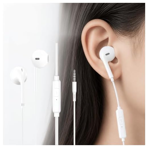 Wired Earbuds 3.5mm, in-Ear Wired Headphones with Mic, Ultra Clear Calls Noise Isolation Earphones, Compatible with iPhone iPad Android Laptop PC White